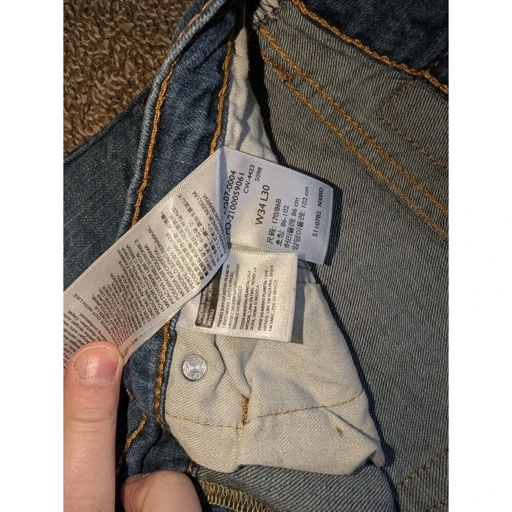 Levi Jeans Men's 502 Taper Fit 34x30 Blue Jeans